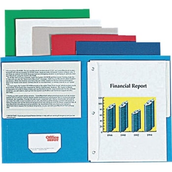 Image for Office Depot Brand Twin-Pocket Portfolios With Fasteners, Box Of 25 from HD Supply