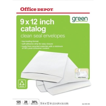 Image for Office Depot® Brand Clean Seal Catalog Envelope, 9" x 12", White, Box Of 125 from HD Supply