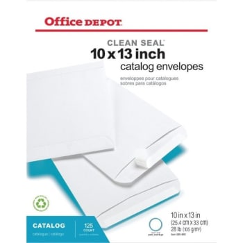 Image for Office Depot® Brand Clean Seal Catalog Envelope, 10" x 13", White, Box Of 125 from HD Supply