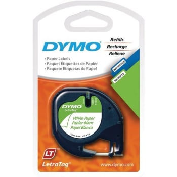 DYMO®  LT 10697 Black-On-White Tape, 1/2" x 13' Package Of 2