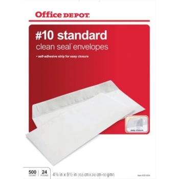 Image for Office Depot® Brand Clean-Seal Envelopes White, Box Of 500 from HD Supply