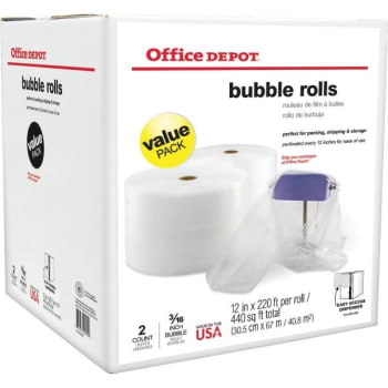 Office Depot® Bubble Packing Material, 3/16" Thick, 12" x 220', Box Of 2