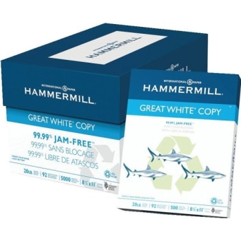 Image for Hammermill® Great White Copy Paper, 8-1/2" x 11", Case Of 10 Reams/5000 Sheets from HD Supply