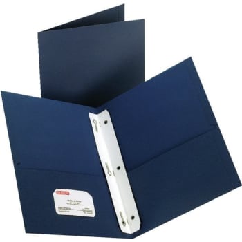 Image for Office Depot Brand Twin Pocket Portfolios With Fasteners, Dark Blue, Box Of 25 from HD Supply