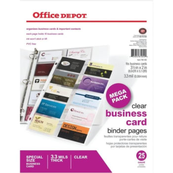 Image for Office Depot® Brand Business Card Binder Pages, Package Of 25 from HD Supply