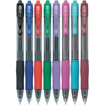 Image for Pilot G-2 Retractable Gel Ink Pens, 0.7 mm, Assorted Colors, Package Of 8 from HD Supply