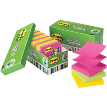Post-It® Pop-Up Notes, Jewel Pop Collection, 3" X 3", Package Of 18