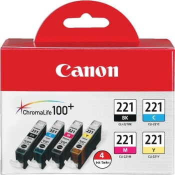 Image for Canon CLI-221 / 2946B004 ChromaLife 100+ Black/Color Value Pack from HD Supply