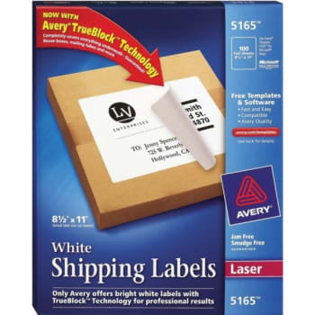 Avery® Permanent Full-Sheet Laser Printer Labels, 8-1/2" x 11", Box Of 100