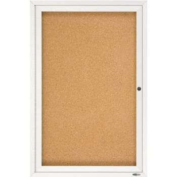 Quartet® Anodized Aluminum Frame Enclosed Bulletin Board, 36" X 24", 1 Door
