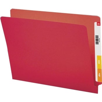SMEAD® Color End-Tab Folders, Letter Size, Red, Box Of 100
