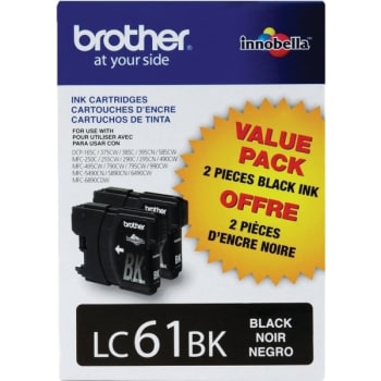 Image for Brother® Lc61bk Ink Cartridges, Black, Pack Of 2 from HD Supply