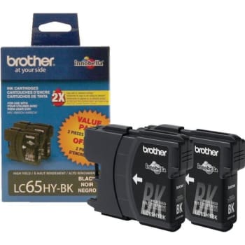 Image for Brother® LC65HY-BK High-Yield Ink Cartridges, Black, Pack Of 2 from HD Supply