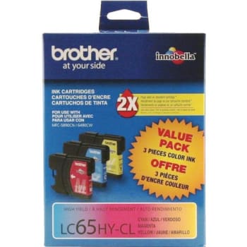 Image for Brother® LC65HY-CL High-Yield Ink Cartridges, Cyan/Magenta/Yellow, Pack Of 3 from HD Supply