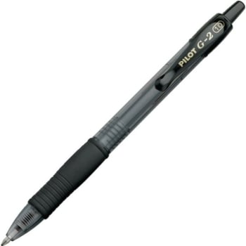 Pilot G-2 Retractable Gel Ink Pens, 1.0 mm, Black, Package Of 12
