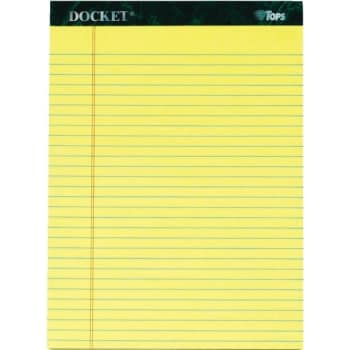 Image for TOPS® Docket Writing Pads, 8-1/2" x 11", Legal Ruled, Canary Yellow, Pack Of 12 from HD Supply