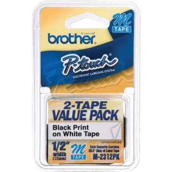 Image for Brother® M-2312pk Black-On-White Tapes, 1/2" X 26'3", Pack Of 2 from HD Supply