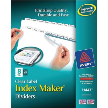 Image for Avery® Index Maker Clear Label Dividers, 8-Tabs, Box Of 25 Sets from HD Supply