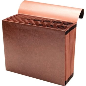 Image for SMEAD® TUFF Expanding File With Flap & Elastic Cord, Monthly Tabs, Letter, Brown from HD Supply