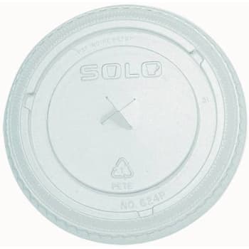 Solo Clear Plastic Lids For 16-24 Oz. Cold Drink Cups W/ Straws (1000-Case)