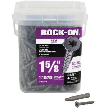 Rock-On #9 X 1-5/8 In. Flat Head Serrated Star Drive Cement Screws (575-Pack)