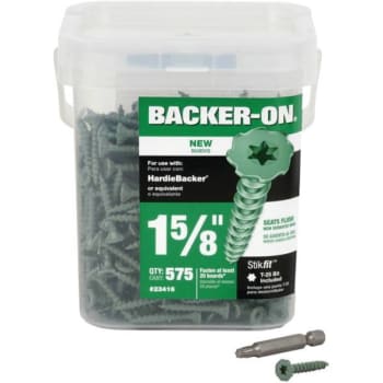 Image for Backer-On #9 X 1-5/8 In. Flat Head Serrated Star Drive Cement Screws (575-Pack) from HD Supply