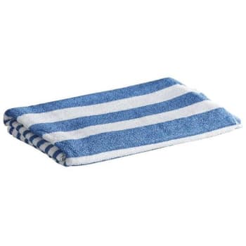 Image for 30 In. X 60 In. 9 Lb. White Pool Towel W/ Blue Tropical Stripes (36-Case) from HD Supply
