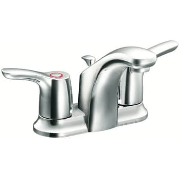 Moen Baystone 4 In. Centerset 2-Handle Bathroom Faucet With Drain Assembly (Chrome)
