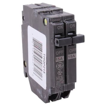 Image for GE 15 Amp 120/240 Volt 2 Pole Thin Circuit Breaker from HD Supply