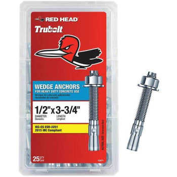 Image for Red Head 1/2 in. x 3-3/4 in. Zinc Steel Hex-Nut-Head Wedge Anchors (25-Pack) from HD Supply