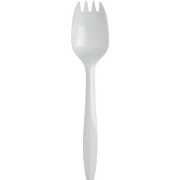 Image for Dixie White Ultra Smartstock Med-Weight Disposable Plastic Forks And Sporks (960-Case) from HD Supply