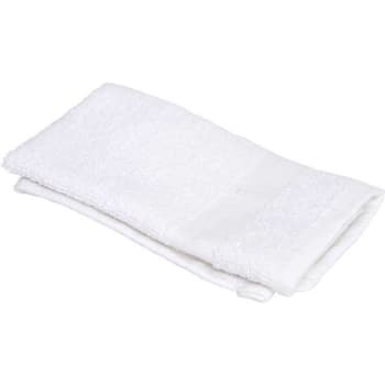12 In. X 12 In. White Oxford Silver Collection Wash Cloth (300-Case)