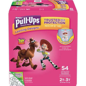Image for Huggies Pull-Ups Learning Designs 2T- 3T Girls' Potty Training Pants (54-Case) from HD Supply