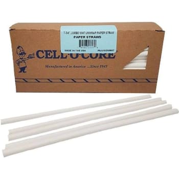 Image for Cell-O-Core 7.75 In. White Paper Unwrapped Jumbo Straw (2000-Case) from HD Supply