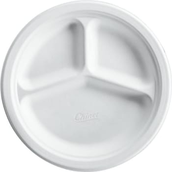 Image for Chinet Vestry 10.25 In. 3-Compartment White Paper Plate (125-Pack) from HD Supply