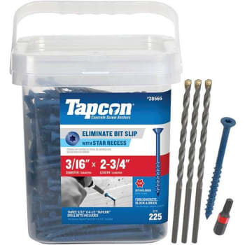 Image for Tapcon 3/16 In. X 2-3/4 In. Star Flat-Head Concrete Anchors (225-Pack) from HD Supply