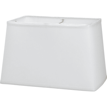 Rectangular Hardback Linen Lamp Shade 8 X 12" Top 9 X 14" Bottom White Pack Of 6