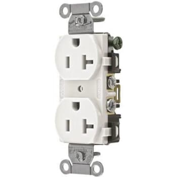 Image for Hubbell Wiring 20a Commercial Industrial Grade Duplex Receptacle (White) from HD Supply