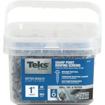 Image for Teks #9-15 X 1 In. External Hex Washer Head Sharp Point Roofing Screw (360-Pack) from HD Supply