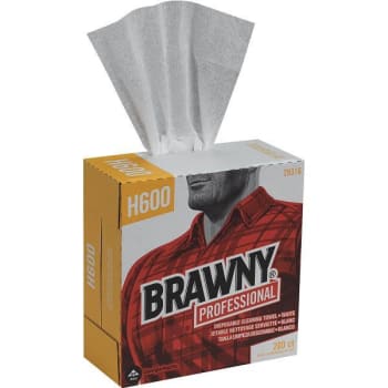 Image for Brawny Professional H600 White Disposable Cleaning Towel Tall Box (10-Case) from HD Supply