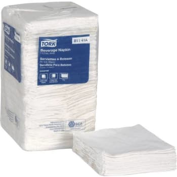 Image for Tork White Universal 1/4 Fold Beverage Napkins W/ Overall Emboss (8-Case) from HD Supply