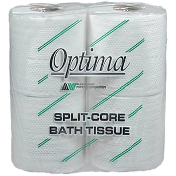 Optima Premium White 100% Recycled 1-Ply Split Core Tissue