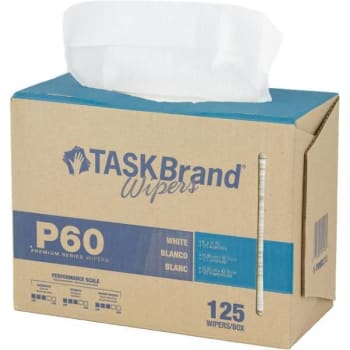 Image for Taskbrand P60 White Wipers Hydrospun Interfold Dispenser (125-Count Wipes) (10-Case) from HD Supply