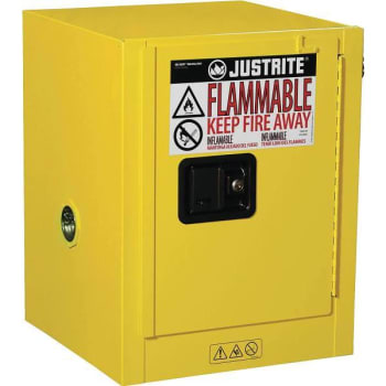 Image for Justrite Safety Cabinet 4 Gal. 1 Door (Yellow) from HD Supply