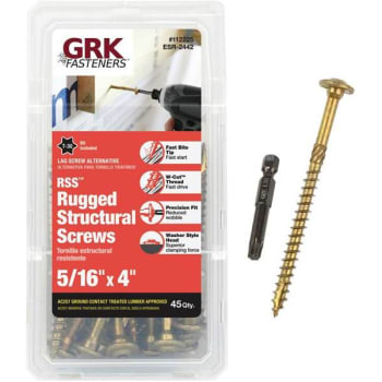 Image for Grk Fasteners 5/16 In. X 4 In. Star Drive Round Head Wood Screw (45-Pack) from HD Supply
