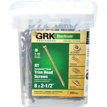 Image for Grk Fasteners 8 In. X 2-1/2 In. Star Drive Trim-Head Rt Comp Screw (390-Pack) from HD Supply