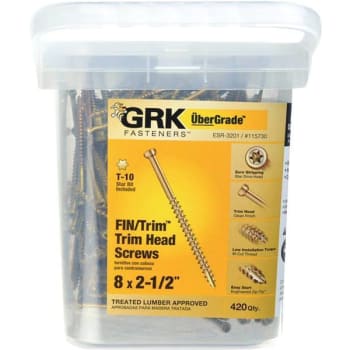 Image for Grk Fasteners #8 X 2-1/2 In. Star Drive Trim-Head Finish And Trim Screw (420-Pack) from HD Supply
