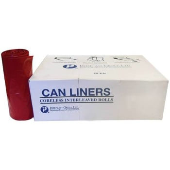 Image for Inteplast Group 40 Gal. 38 In. X 38 In. 3 Mil. Red Low-Density Trash Bags (4-Case) from HD Supply