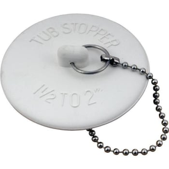Image for 1-1/2 - 2 In. Rubber Bathtub Stopper W/ 15 In. Chain (White) (6-Pack) from HD Supply