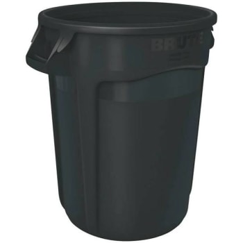 Image for Rubbermaid Commercial 44 Gal. Brute Round Vented Trash Can (Black) from HD Supply